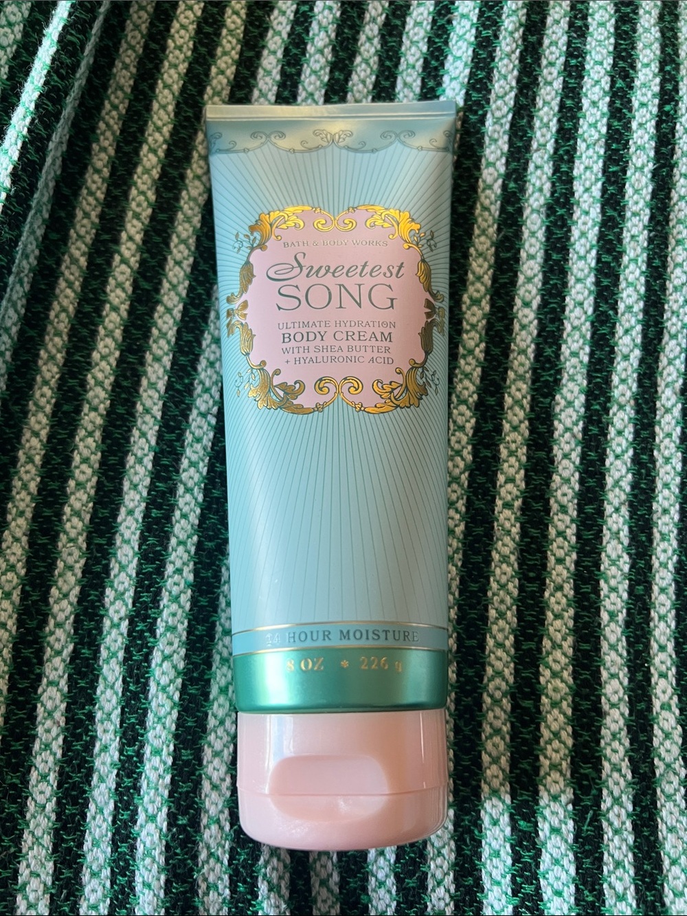 Bath & Body Works Sweetest Song Body Cream - Aqua & Pink with Gold Accents